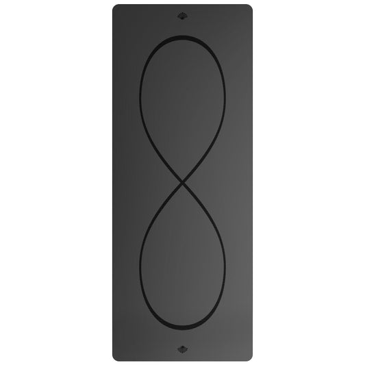 Grip Flow Yoga Mat: Estera de Yoga Antideslizante de Alineación de Lemniscata (Negro)